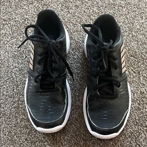 K-Swiss Black and White/ Rose Gold Court Sneakers